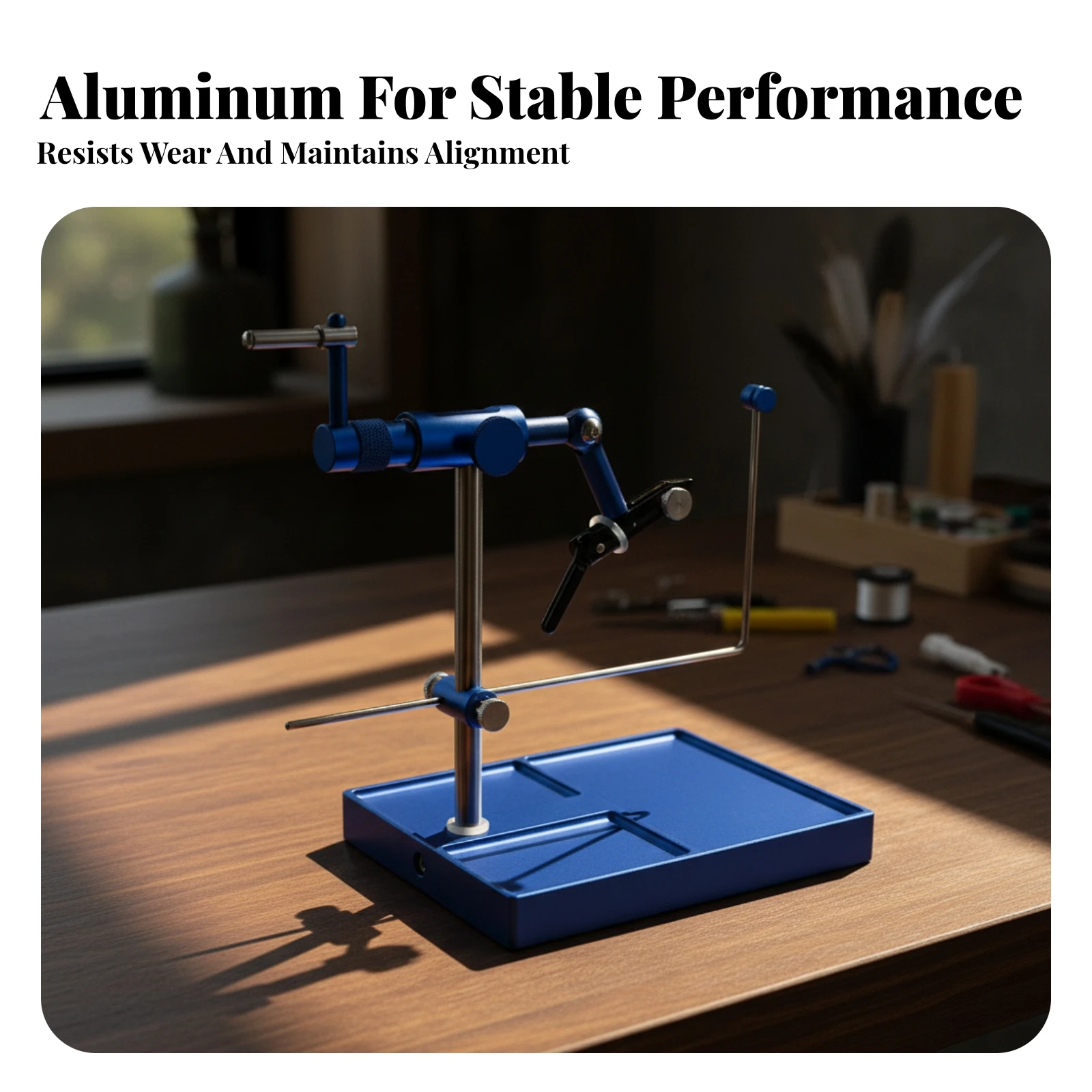 Fly Tying Vise Tabletop Fly Tying Vise with Base Compact Long-Lasting for Hobbyists, Workbench, Home Workshop
