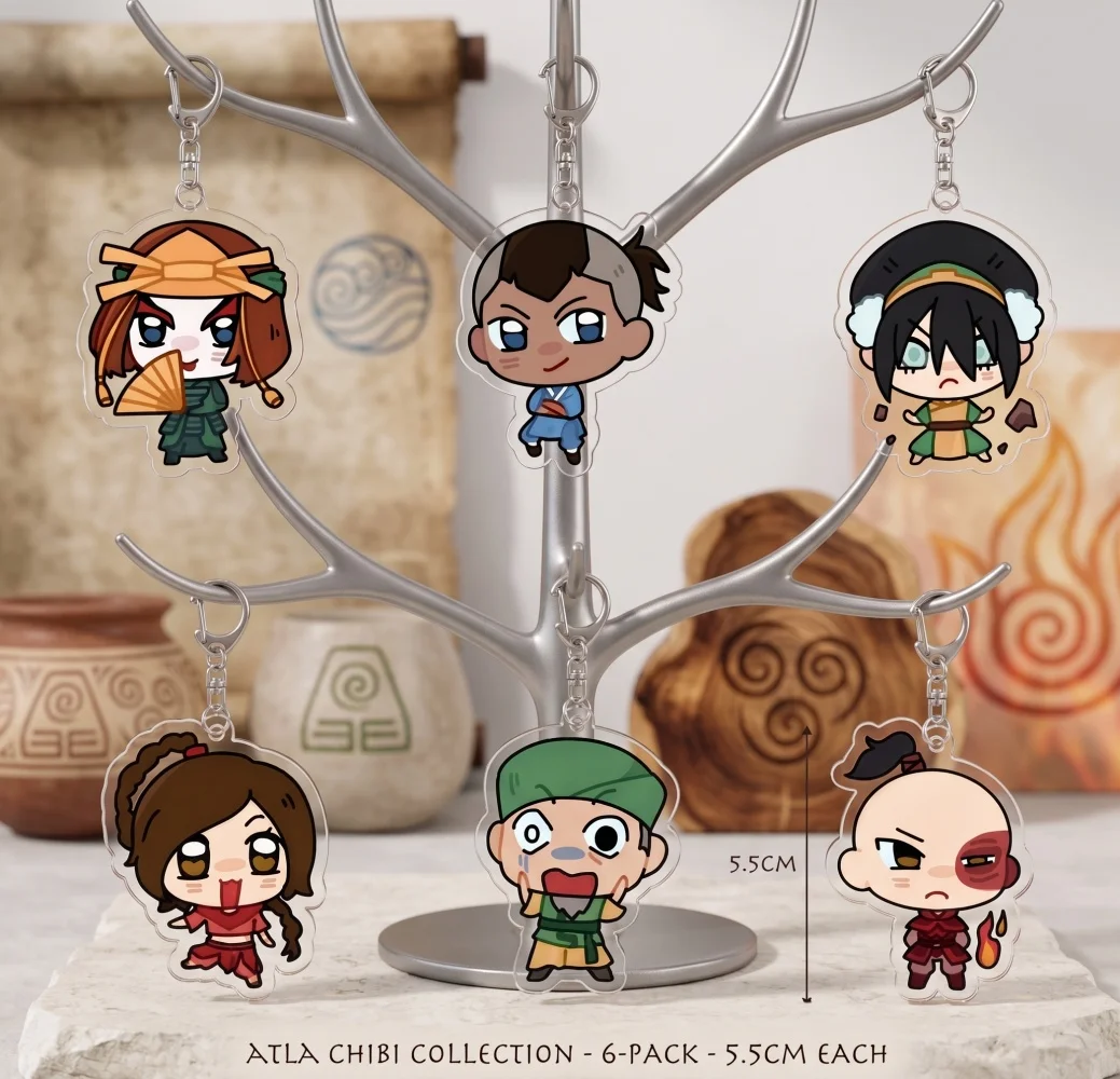 Avatar The Last Airbender Aang Zuko Chibi Acrylic Keychain Katara Toph Sokka Anime Keyring Bag Pendant Fans Collectible Gift