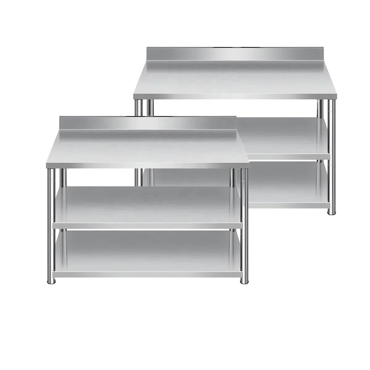#Commercial Removable Workstation Workbench Shelf Stainless Steel Work Table for Hotel Restaurant Bakery Indoor Outdoor Kitchen