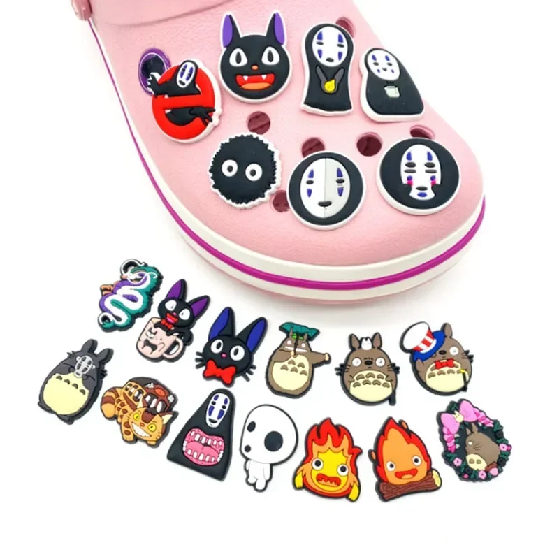 20pcs No Face Anime Shoe Charms PVC Cute Cartoon Pins DIY Decor for Clogs Sandals Bubble Slides Kids Party Gifts