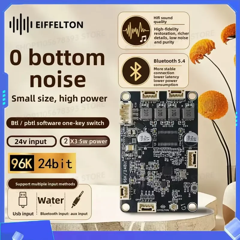 for HIFI Sound Quality Bluetooth 5.4 Dual DSP Tuning Digital Power Amplifier 0 Noise Floor Bluetooth USB Sound Card BTL PBTL