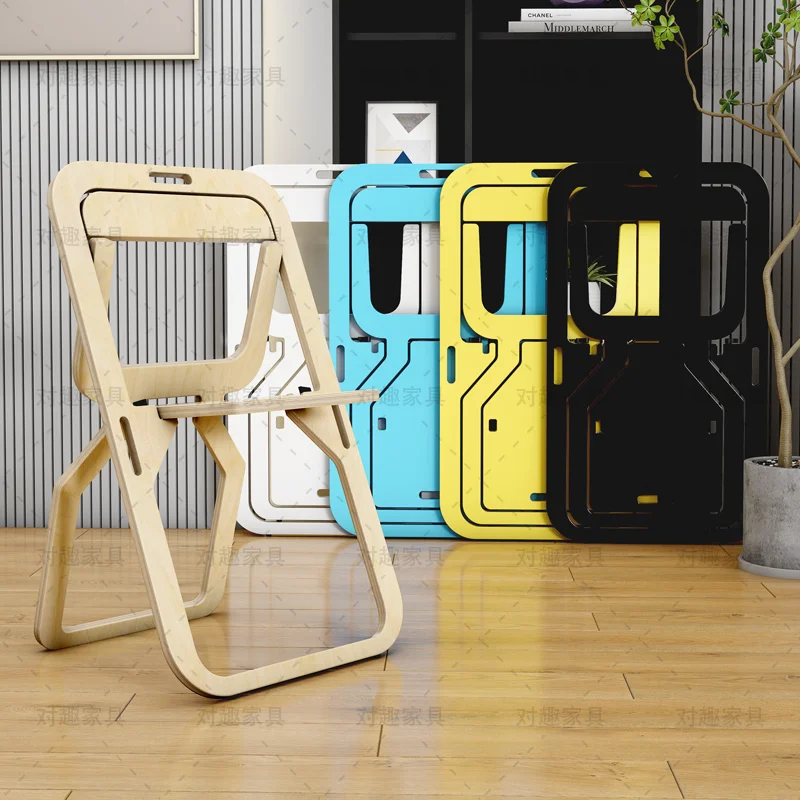 Creative New Folding Chair Wooden High-end Dormitory Home Outdoor Portable Paper Chair