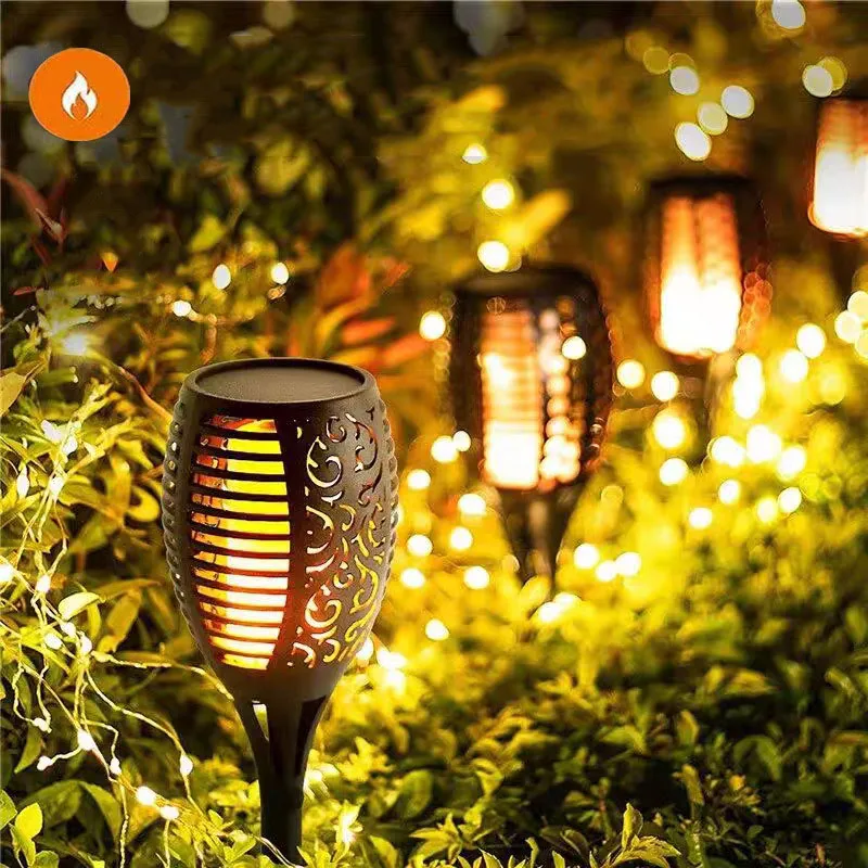 12/33/96 LED Solar Torch Light Outdoor Waterproof Induction Landscape Courtyard Lawn Garden Camping Atmosphere Decoration Light