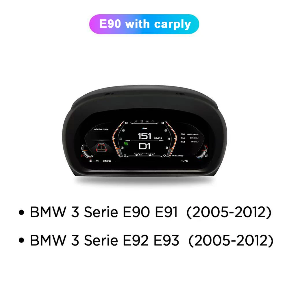 1920*720 Auto Lcd Dashboard For BMW 3 Series E90 E91 E92 2005 6 7 8 9 10 11 12 Years Panel Virtual Cockpit Speedometer Voor