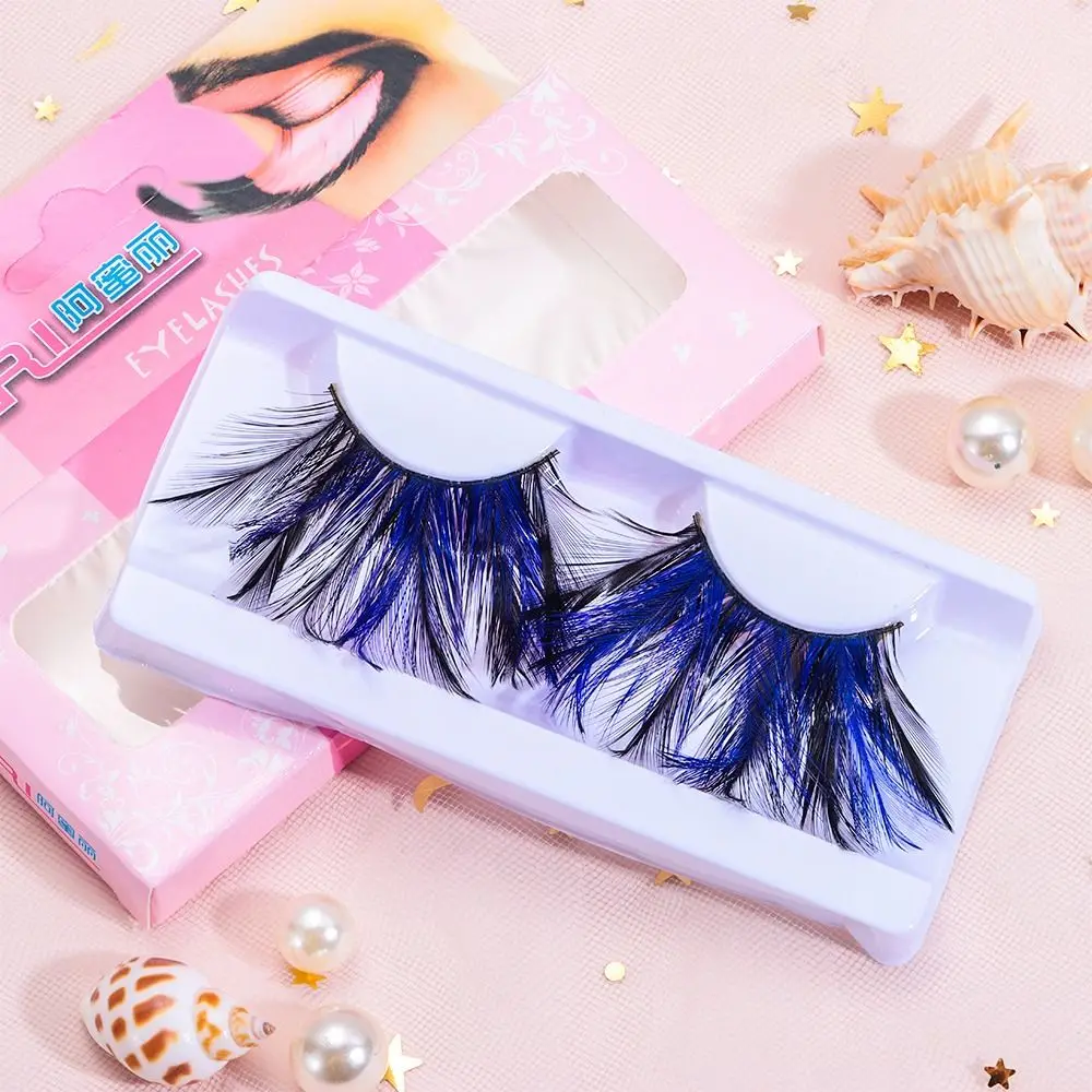 Eyelash Extension Feather Eyelashes Halloween Costume Feather False Lashes Green Extra Long Anime Cosplay