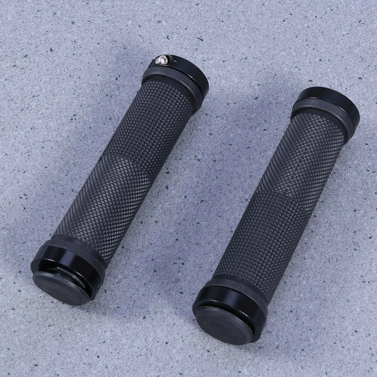 

1 Pair Mountain Bike Double Lock Aluminum Alloy Antiskid Handle Sleeve Set Black Shockproof Granular Grip Comfortable For