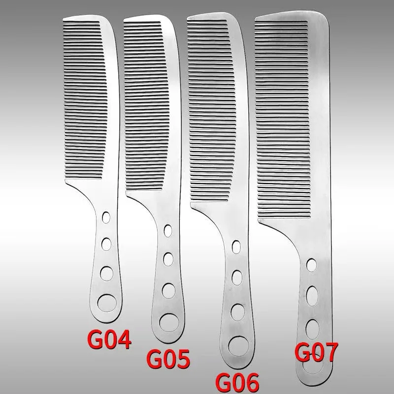 1PC Titanium Steel Comb Professional Salon Hair Hairdressing Anti-static Barbers Comb Ultra Thin Hair Brush