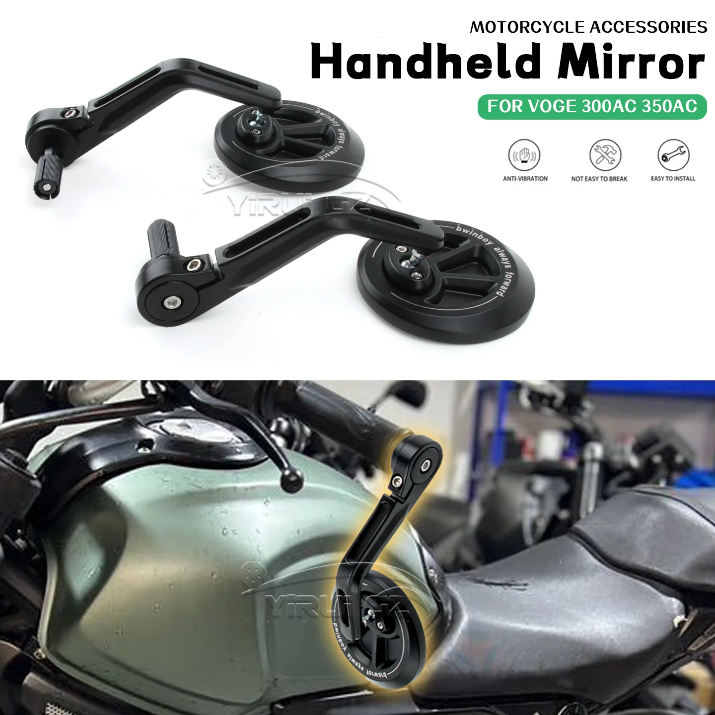Motorcycle Rearview Handlebar Rearview Mirror Retro Handlebars Side Mirror FOR VOGE 300AC 350AC 300AC 350AC 300 AC 350 AC 300 AC