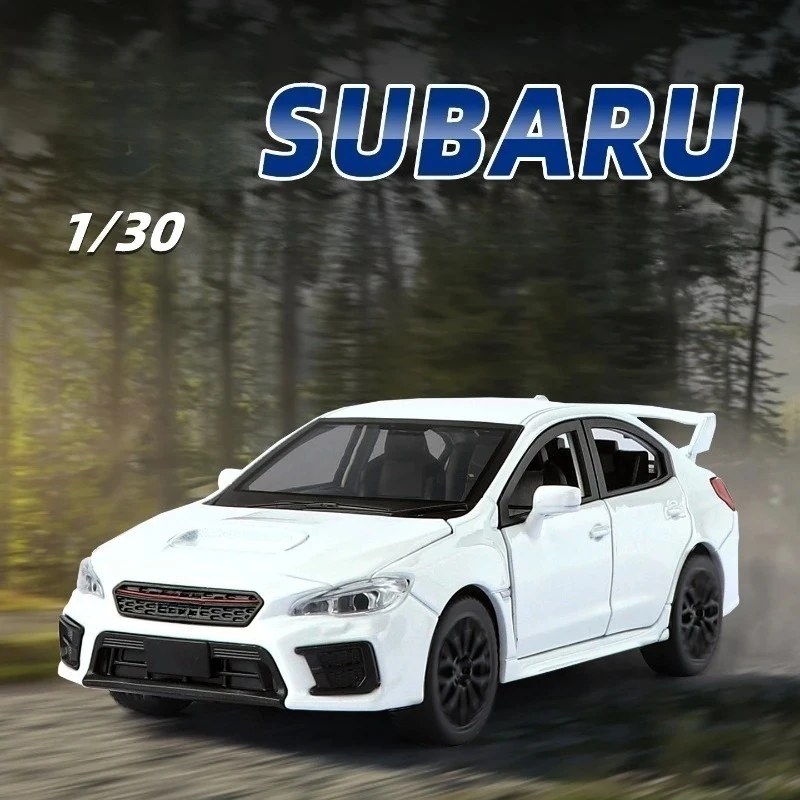 نموذج جديد لـ 1:30 سوبارو WRX STI نموذج سيارة سباق التراجع ضوء الصوت سبيكة دييكاست بوي لعبة أطفال مجموعة هدايا السيارة