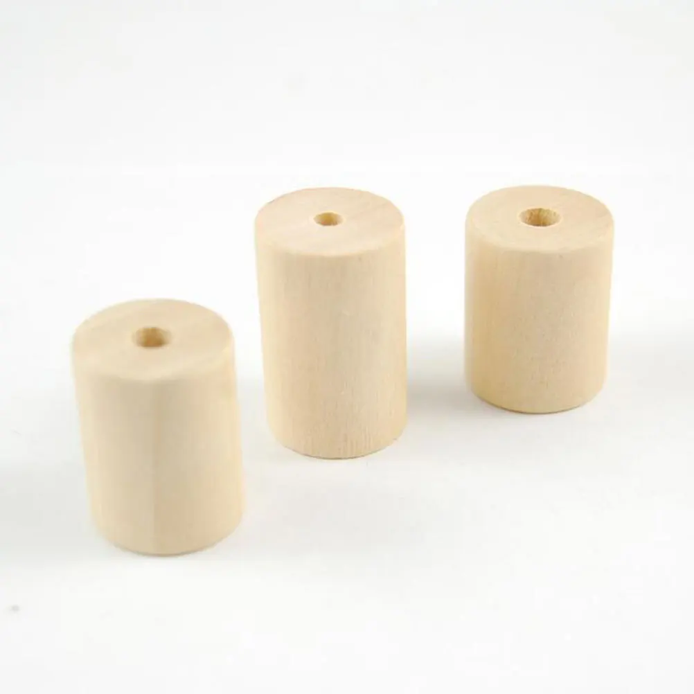 

60 pcs Solid Wood Cylindrical Beads 5Mm Hole 2.5Cm 3Cm 4Cm Unfinished Round Tube Spacers For Diy Jewelry Crafting Handicrafts