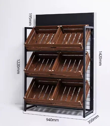 Fruit store shelf display cabinet Vegetable storage rack wine rack display rack