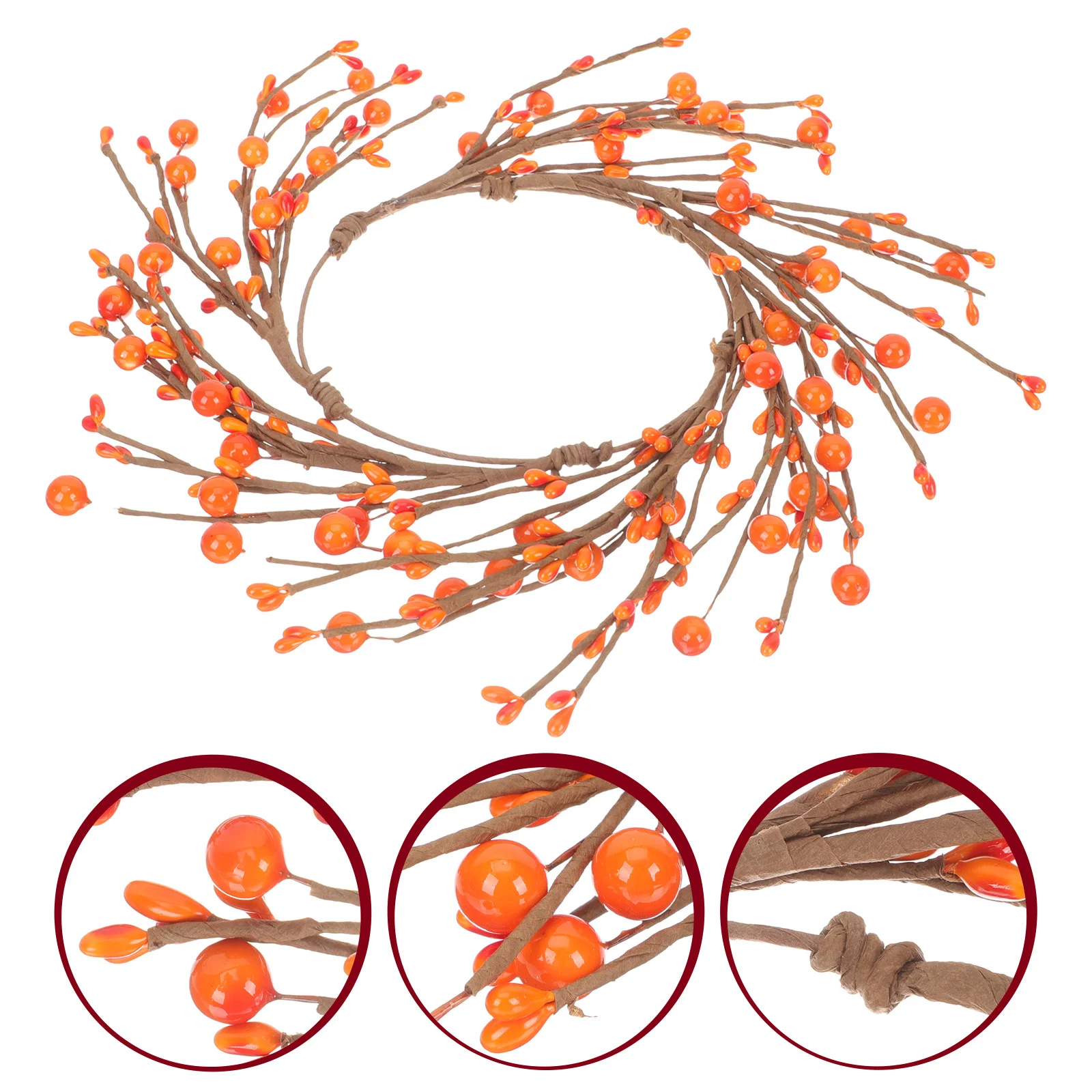 

Christmas Wreath Red Berries Simulated Festive Decor Table Centerpiece Holiday Party Decoration Door Hanging Ring