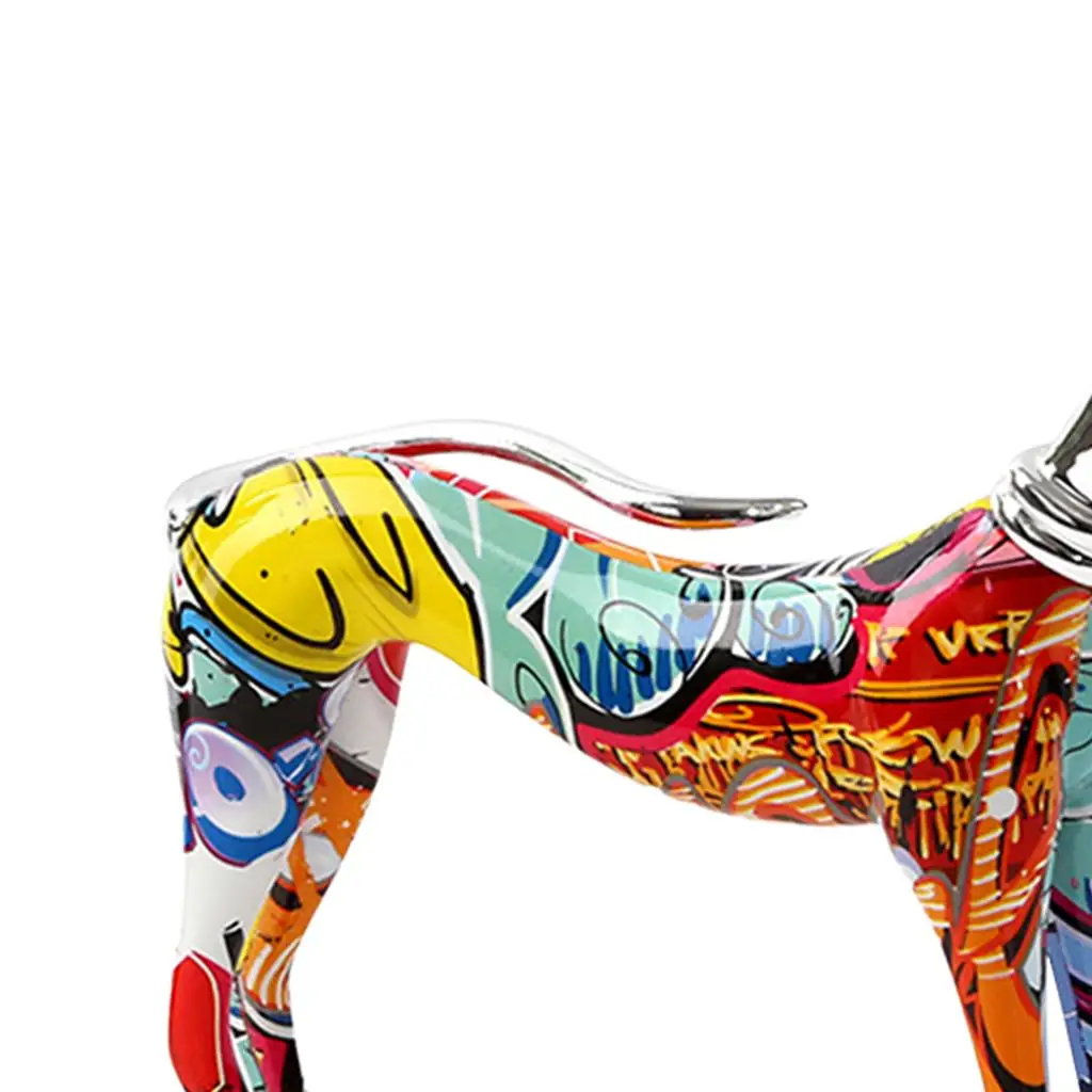 Doberman Dog Statue Figurine Resin Art Sculpture Colorful Painted Decoration Modern Home Office Desktop Ornament Gift for Friend