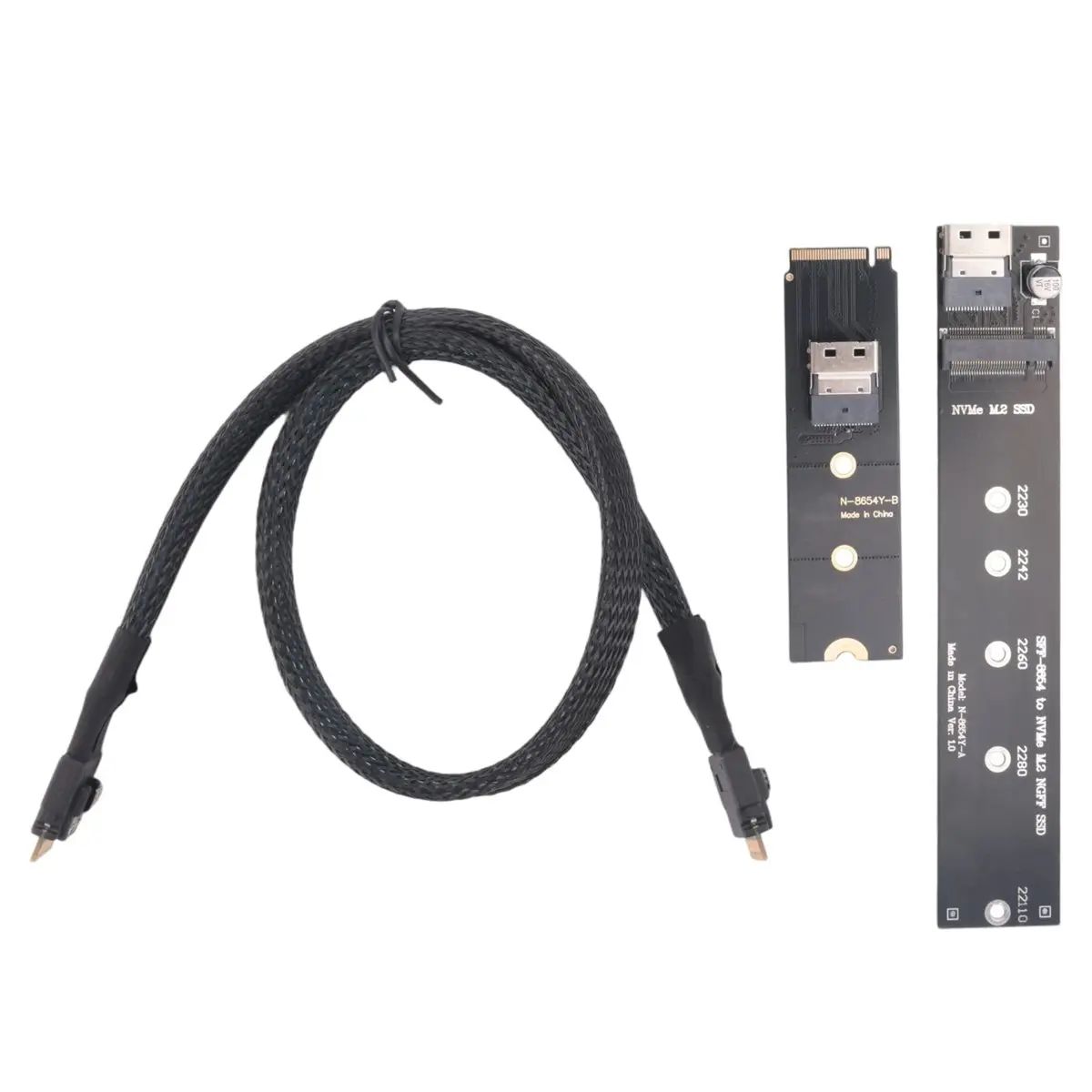 ABAN NGFF M.2 NVME M-Key SSD Male to Female Extension Cable 50cm with SFF-8654 Connector Adapter for Mainboard SSD 2280/22110