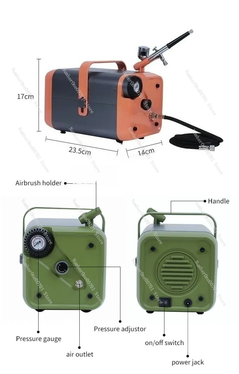 

Upgraded Oil-Free Silent Art Jet Painting Air Pump Model Coloring Airbrush Set for Hobbyists And Artists