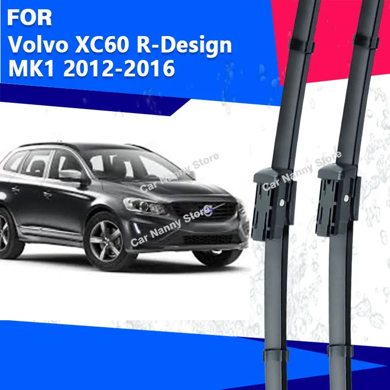 شفرات الزجاج الأمامي الأمامي ماسحات السيارة لفولفو XC60 R-Design MK1 2012-2016 ملحقات الزجاج الأمامي شريط مطاطي ممسحة