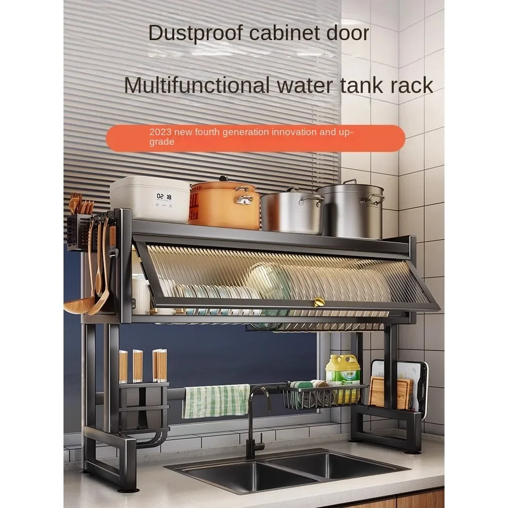 

Kitchen sink shelves, household dish storage, dishwashing sink, sink dustproof cupboard, multi-functional drain rack storage