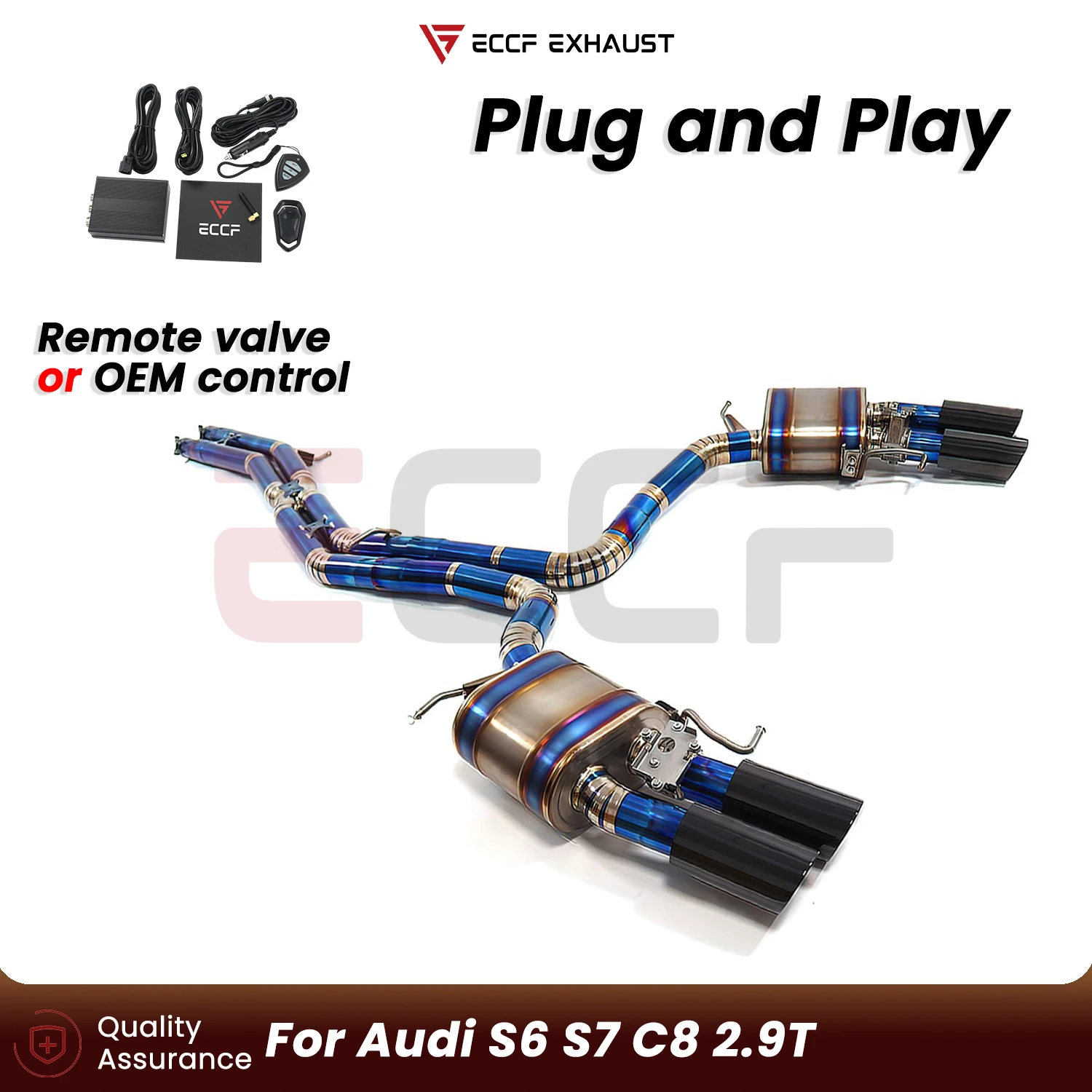 

Aggressive Exhaust Sound Titanium Catback Exhaust For Audi S6 S7 C8 2.9T Plug and Play Performance Upgrade