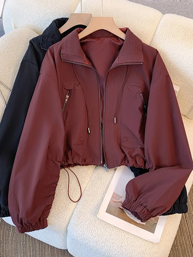 

American Sle Workwear Jaet Women's Spring 2026 Autumn Winter Loose Fit Slimming Open Cardigan Top Zipper ort Coat