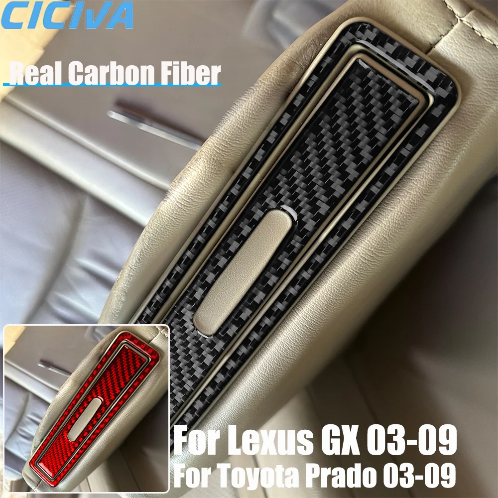 

Real Carbon Fiber Car Accessories Rear Armrest Panel Trim Decorative Cover Soft Sticker For Lexus GX For Toyota Prado 2003-2009