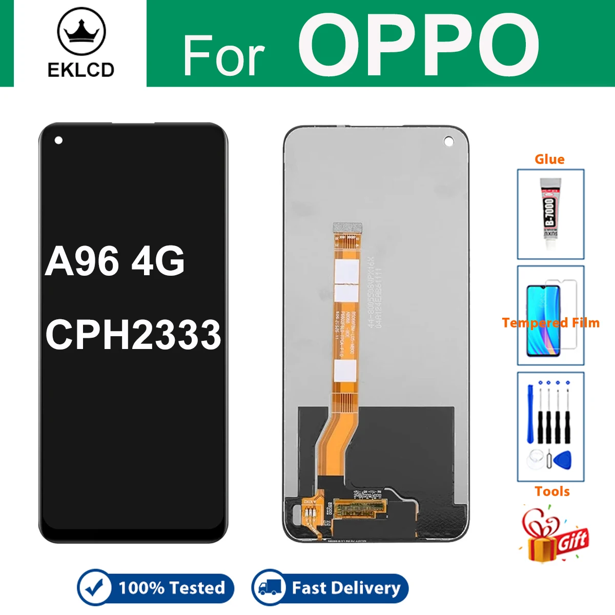 

6.59'' Original For Oppo A96 LCD Display Screen Touch Panel Digitizer Replacement Parts For Oppo A96 4G CPH2333 With Free Tools