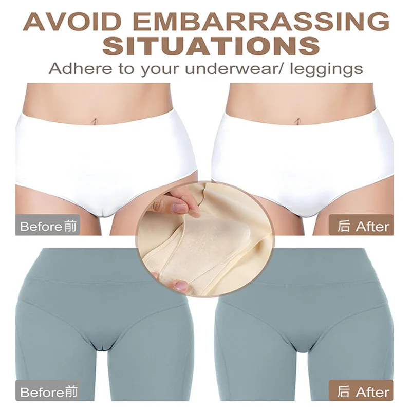 2 Pcs Purcoral Silicone Privacy Pad Women Anti-Exposure Seamless Cover Pad Invisible Protective Cushion For Yoga Leggings
