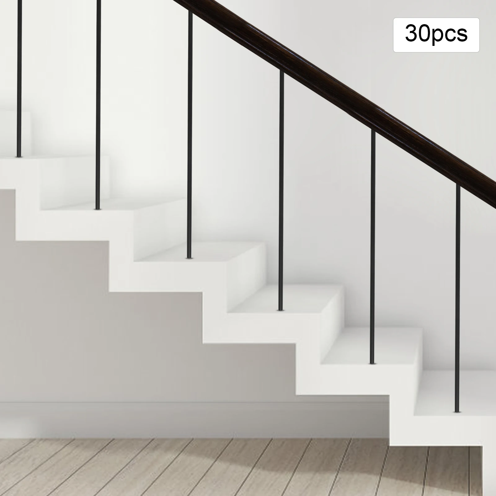 Balustri protettivi per scale da 30 pezzi: resiste a spinta e impatto per prevenire cadute, dal design nero elegante come decorazione domestica