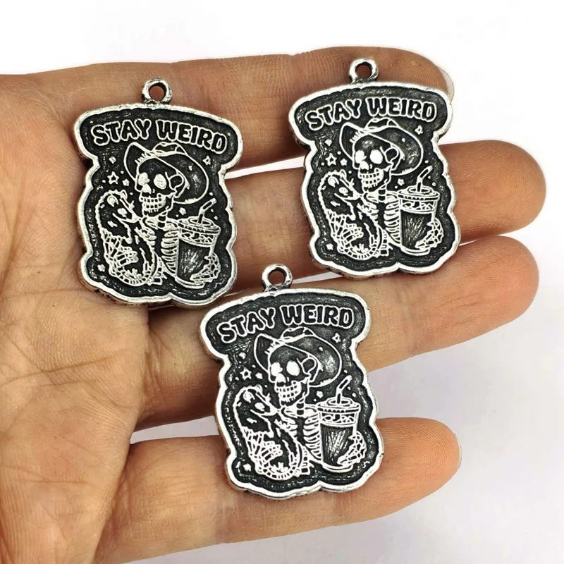 5pcs Punk Skeleton Stay Weird All Of My Flabbers Are Gasted There It  My Last Jewelry Gifts
