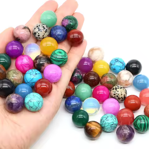 16mm Crystal Ball Natural Stone Pocket Sphere Chakra Globe Reiki Healing Mineral Gem Specimen Jewelry DIY Making Home Decor Gift