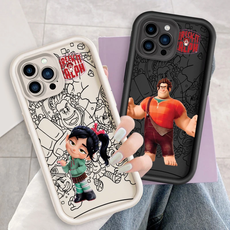 Wreck It Ralph Cartoon Disney Eye Ladder For Apple iPhone 16 15 14 13 12 11 Pro Max Plus Phone Case Soft Phone Case