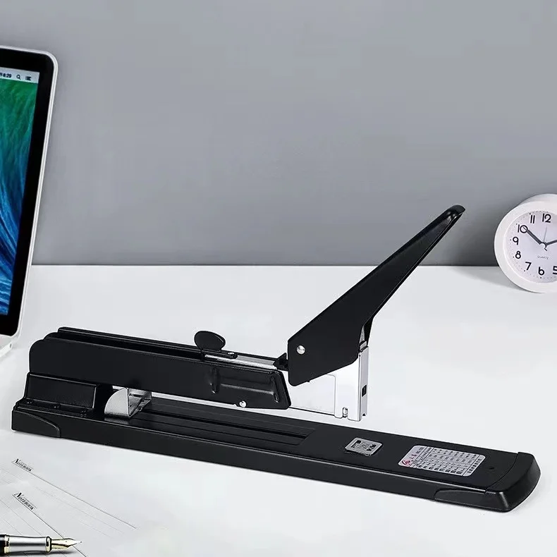 High-Capacity Manual Office Stapler Machine Multi-Function Metal Bookbinding Long Arm Stapler with Seam for Thickened Books