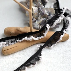 Black/white colored Elastic Belt Lace trim DIY Band Ties Sewing Accessories Stretchy Gauze Ribbon Decoration