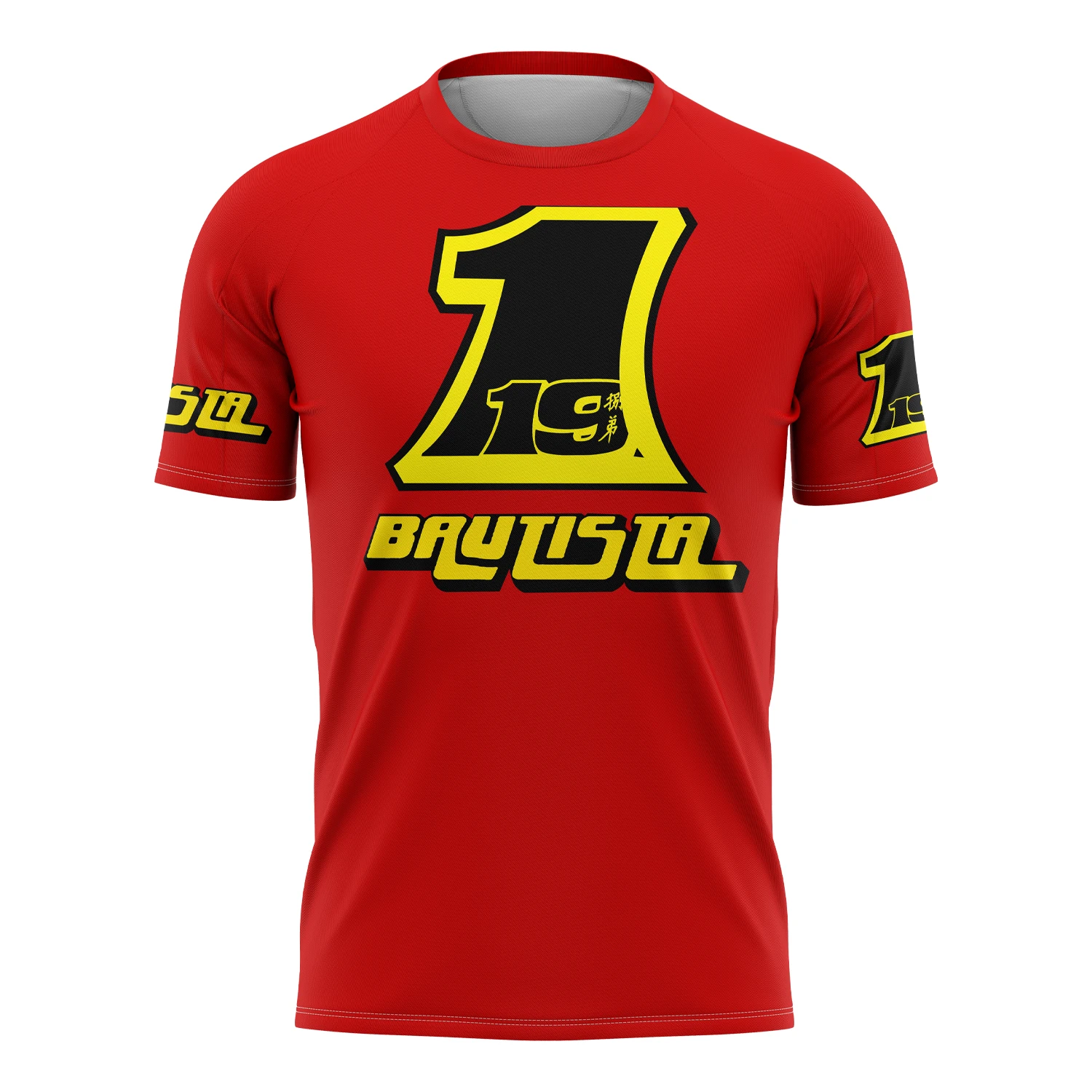 تي شيرت سباق الدراجات النارية للرجال من ألفارو باوتيستا ، أحمر ، رقم 1 ، سائق ، رياضات صيفية وترفيهية ، جديد ، #2