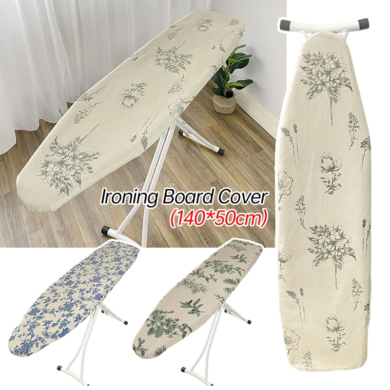 Printed Ironing Board Cover with Drawstring Tightening Padding Cloth Cotton and Linen Ironing Board Accessories Protector Cover