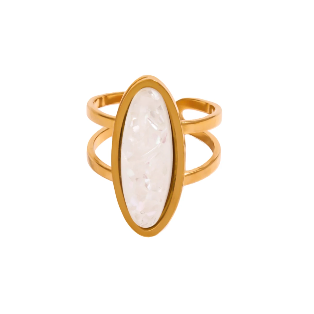Women's Vintage Oval Resin Adjustable Ring