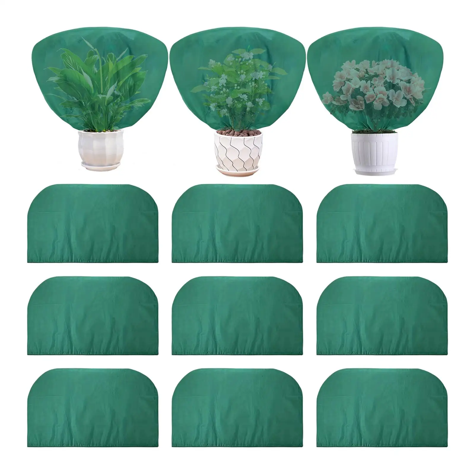 12Piece Winter Plant Protection Cover 39.4x23.6 Inch Reusable Drawstring Cold Weather Bags Winter Plant Covers Freeze Protection