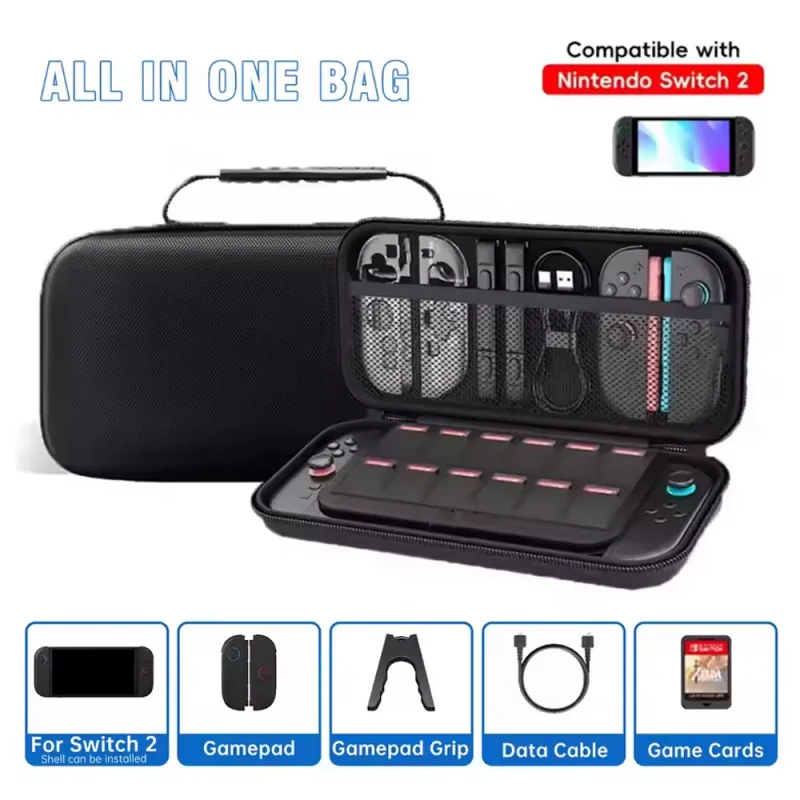 

Eva Protective Carrying Case for Ns Switch 2 with Game Cards Slots Portable Storage Space Bag for Ns Switch 2 Accessories