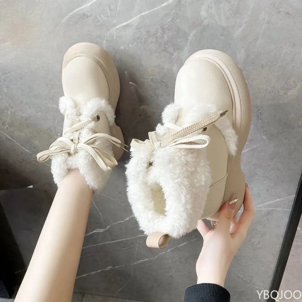 

Thick warm winter snow boots with a thick sole increased height anti slip wear-resistant simple comfortable women's short boots