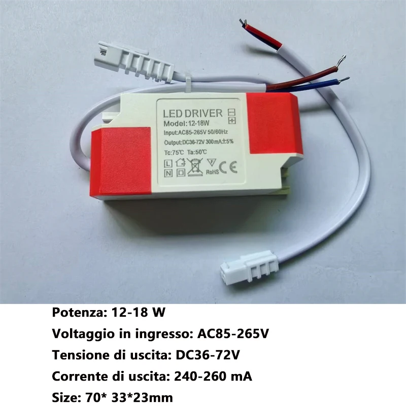 LED Driver 260mA 1-3w 4-7w 8-12w 12-18w 18-24w 24-36w LED Driver A Corrente Costante Alimentatore Per Driver LED Trasformatore