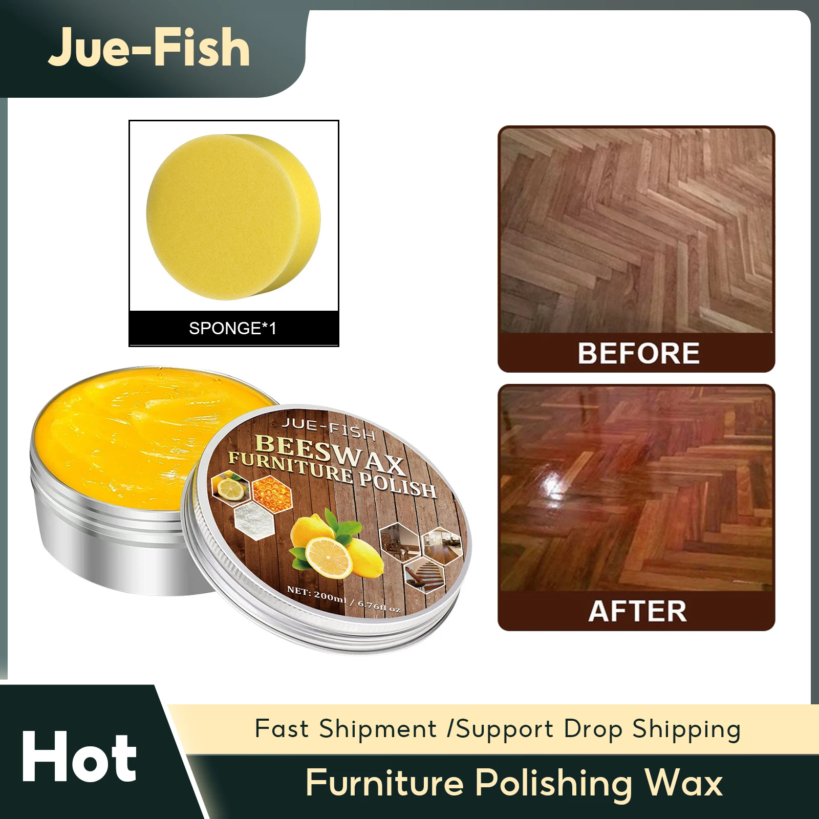 

200ml Furniture Polishing Wax Polisher Wooden Floor Deep Cleaner Wear Resistant Wax Home Cleaning Wood Care Maintenance Beeswax