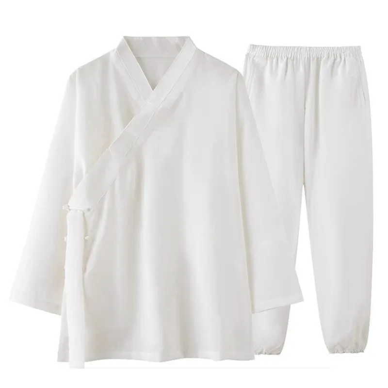 High Quality Cotton Linen Clothes Sets Men Women Tai Chi Suit Practice Clothing Martial Art Uniform Taoist Kung Fu Top+pants