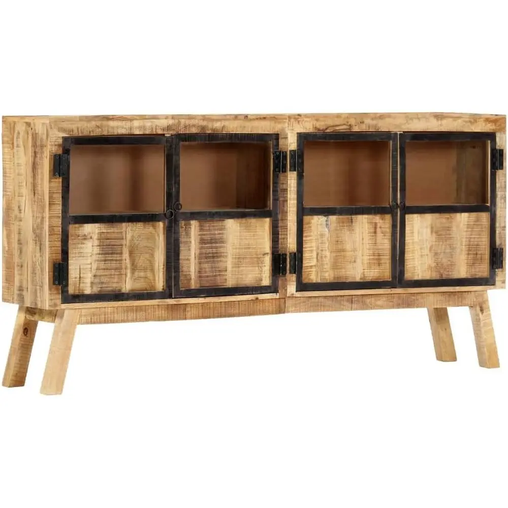 

Industrial 63 Mango Wood Sideboard Buffet Cabinet for Storage and Dining in Living Room