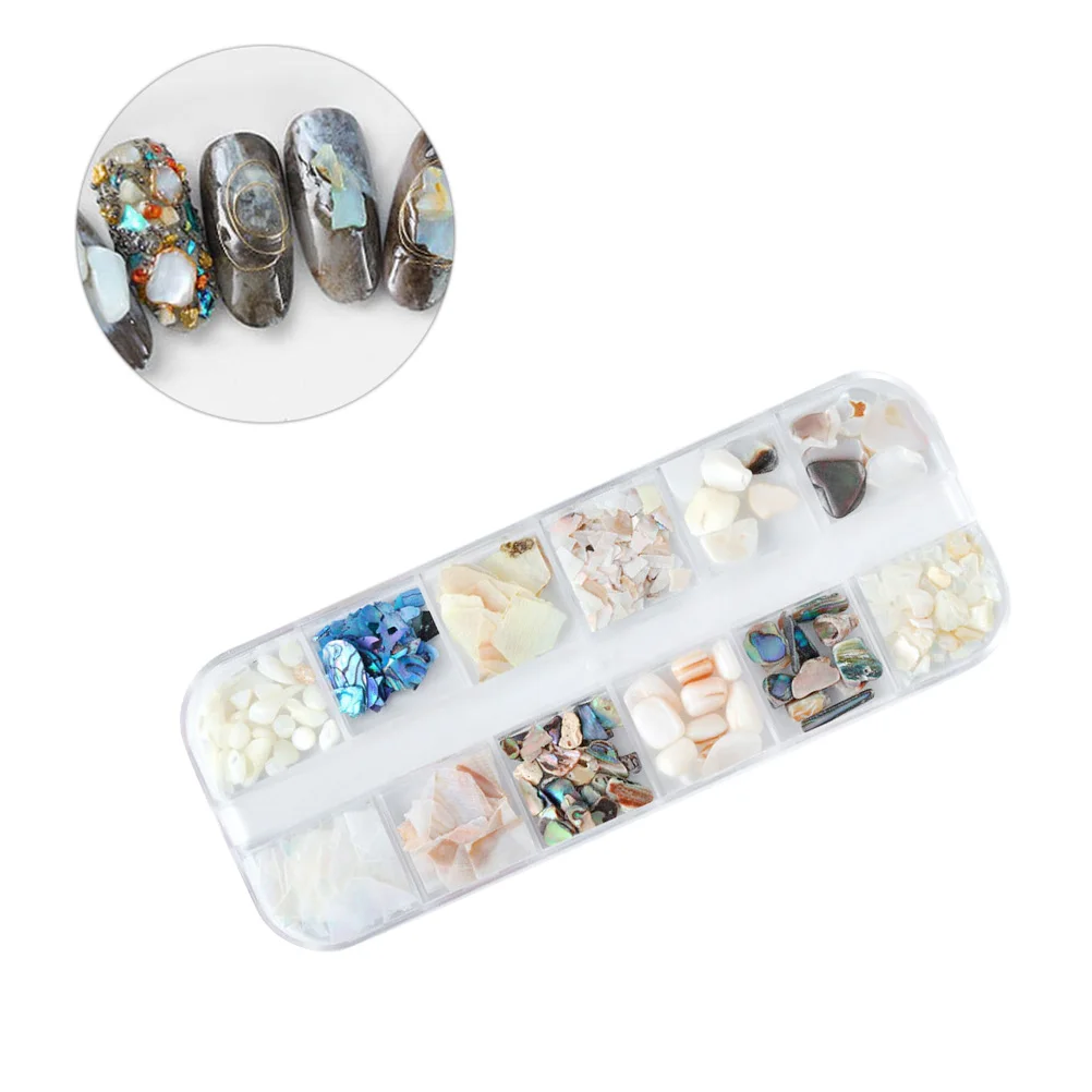 2 set 2 sets natuurlijke schelpvlok decor manicure accessoires diy mode nail art decoratie voor vrouwen lichtgewicht duurzame nagel