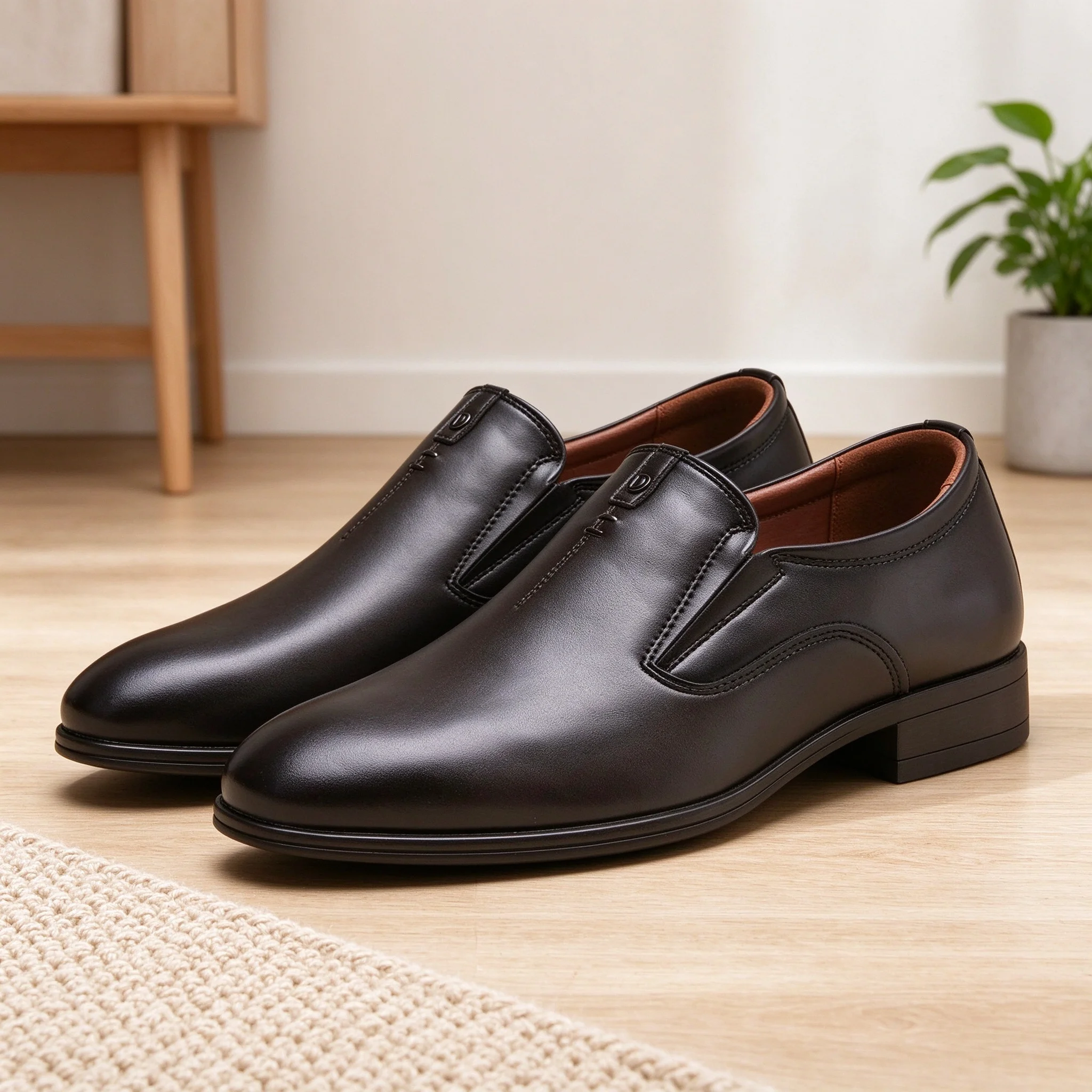 Desai Men's Loafers Faux Leather Retro Burnished Slip On Wide Width Fall Winter Dress Shoes For Man Stylish Men's Shoes Elegant