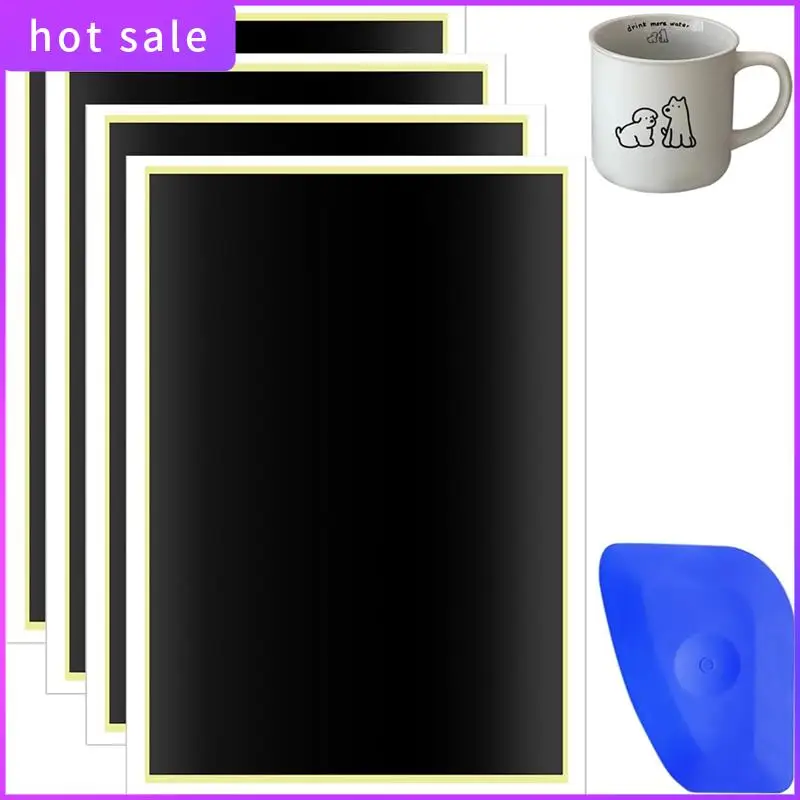 

HGSW-4PCS Laser Engraving Marking Paper Black Marking Paper With Scraperfor Fiber Laser Marking & Engraving For Ceramics