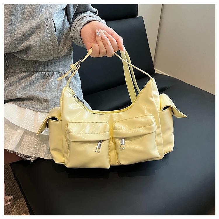 2026 Frühling Neue Einfache und Vielseitige Pendler-Tasche für Damen Hochwertige Textur Pendler-Umhängetasche mit Zwei Fächern – Detail 7