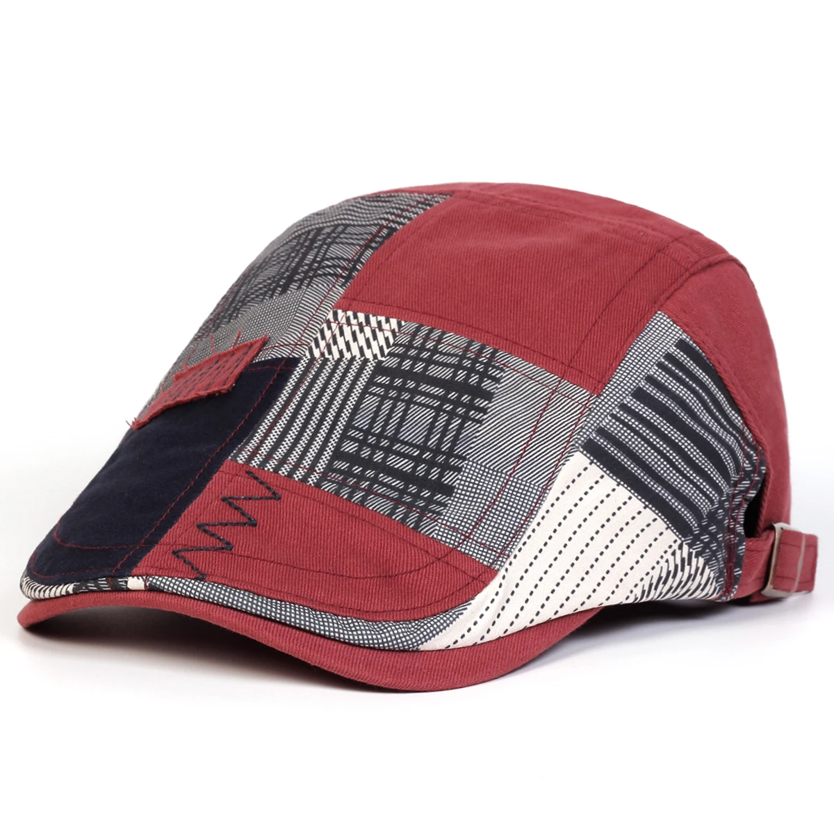 Unisex Bunte Stoff-Spleißmützen Britische Malermützen Frühling Herbst Achteckige Kappe Hip-Hop Baskenmütze – Detail 6