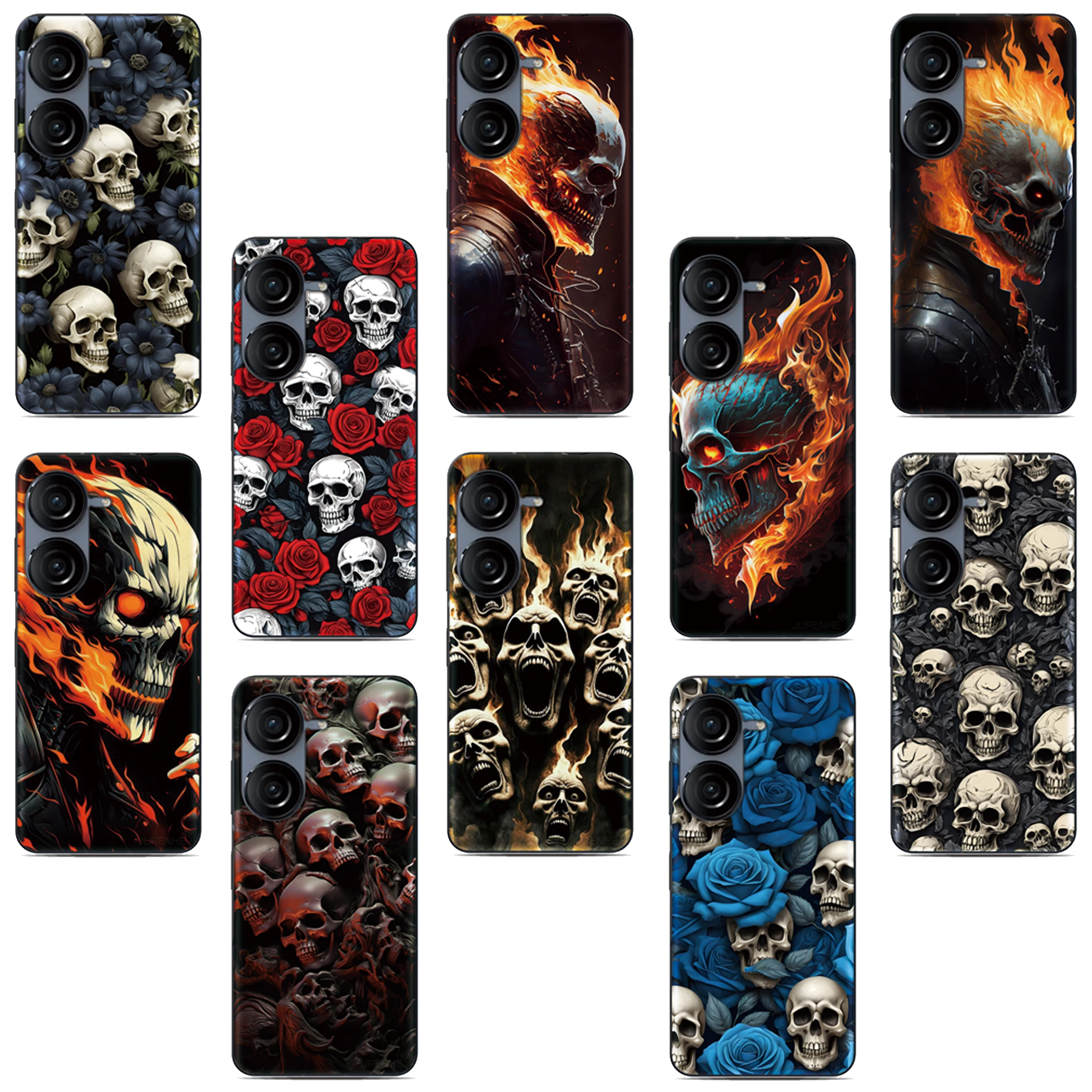 

Skull Bone Phone Case For OPPO A5x 4G A79 5G A80 A3X A5 A3 Pro A8 A9 A53 2020 A40 A2X A16 A16s A15 A17 A17K A18 A38 Cover