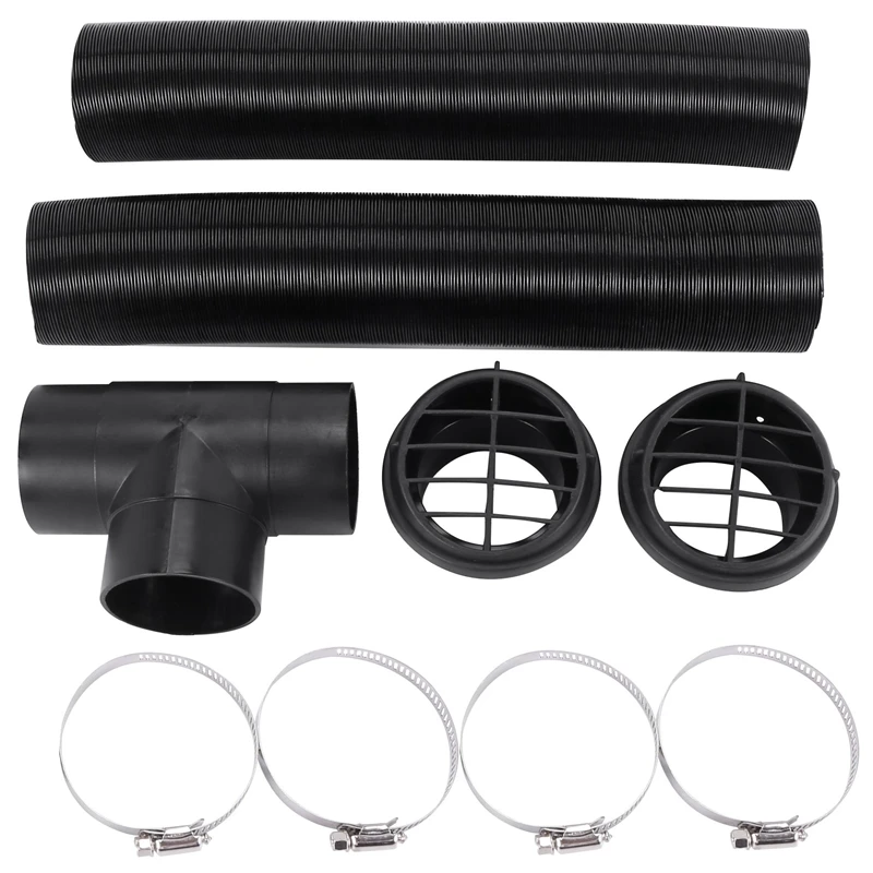 60Mm Car Auto Heater Pipe Duct T Piece Warm Air Outlet Vent Hose Clips Set For Parking Heater Webasto Eberspacher