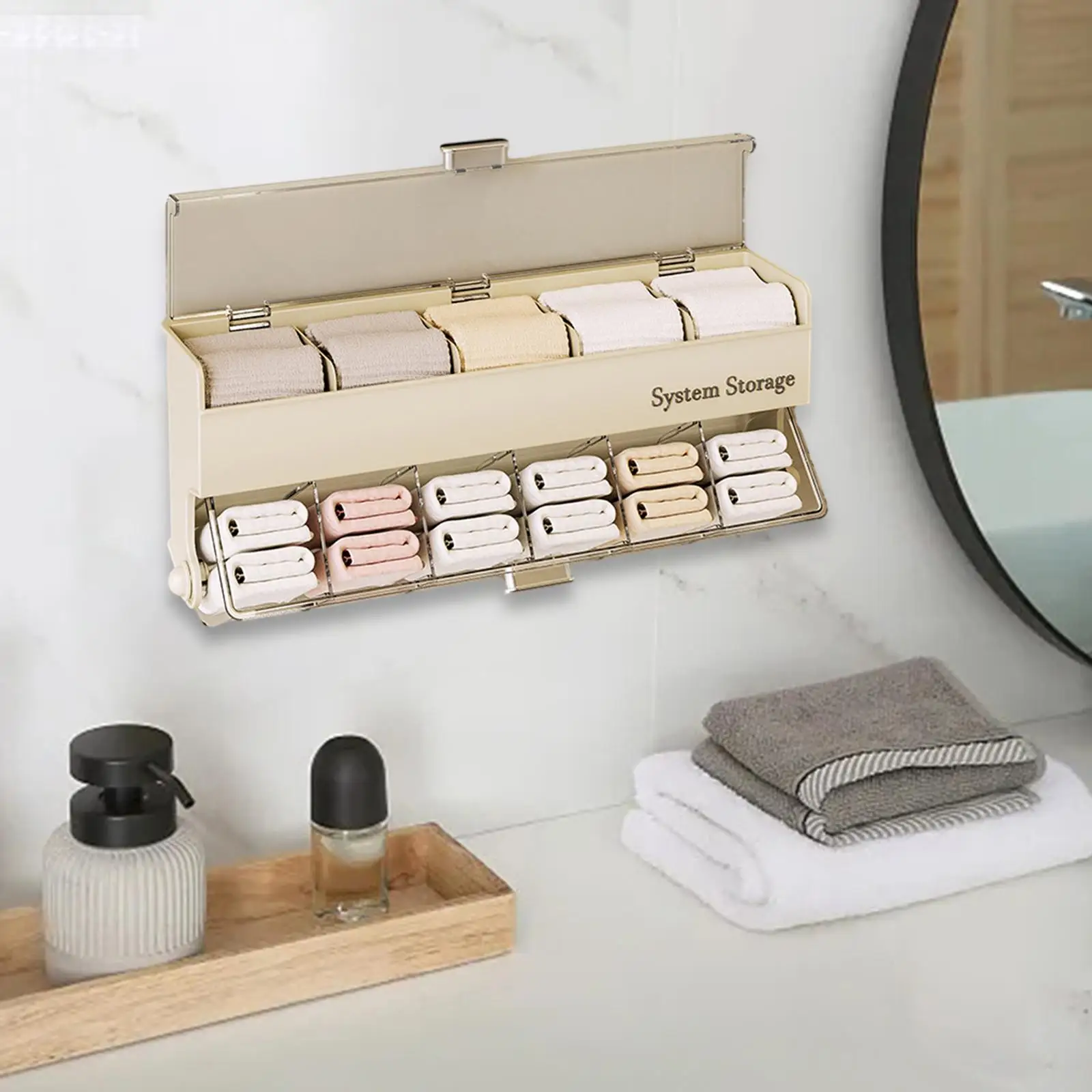 Underwear Storage Box Women Bra Organizer Wall Mount with Dustproof Lid Socks Underwear Organizer for Data Cable Bathroom